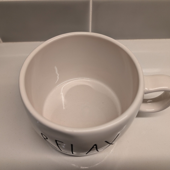 Rae Dunn Relax Tea Mug White by Magenta EUC - Picture 3 of 4